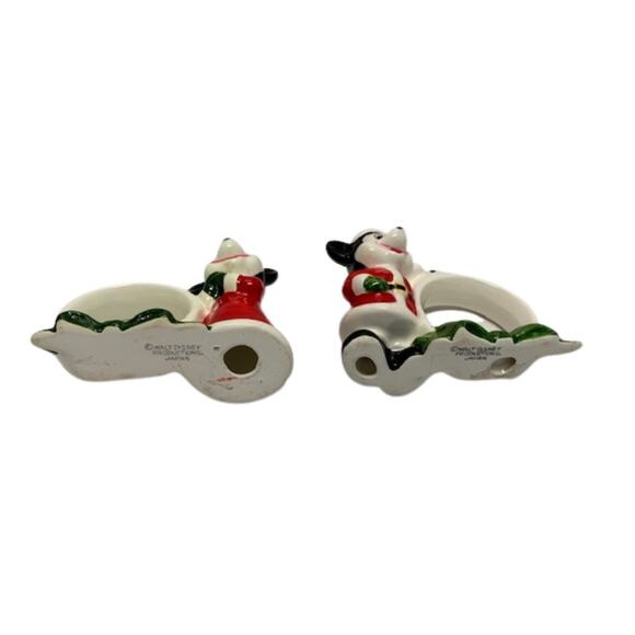 VTG WALT DISNEY Productions Christmas Napkin Rings Mickey & Minnie Mouse Japan - Picture 6 of 6